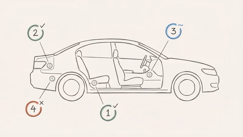 Best AirTag hiding spots in a car including under seat, brake light panel, and trunk