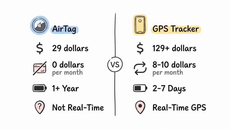 AirTag versus GPS tracker cost and feature comparison for kids safety
