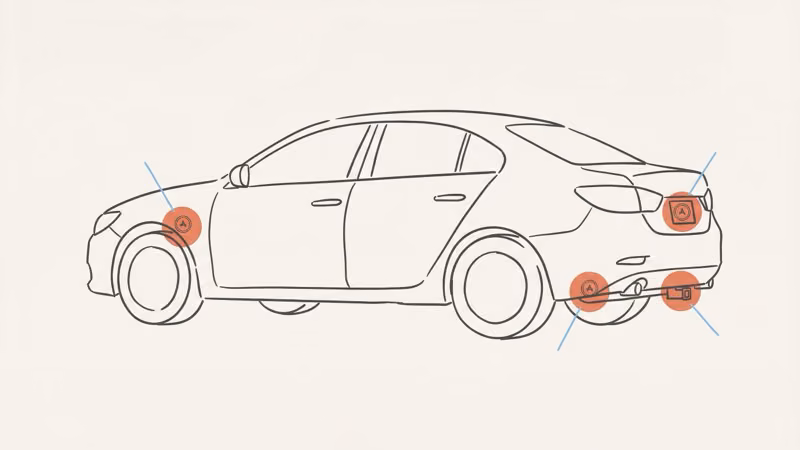 Common hidden AirTag placement spots on vehicles used in unwanted tracking cases