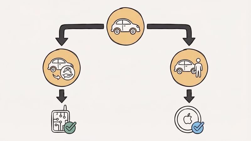 Turo host decision flowchart for choosing between AirTag and compliant GPS tracker