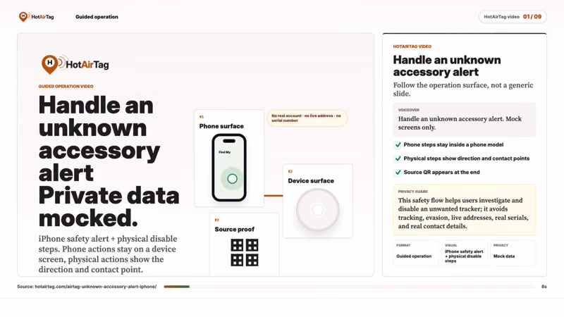 Watch: a guided, privacy-safe walkthrough of the safety steps for an unknown AirTag alert