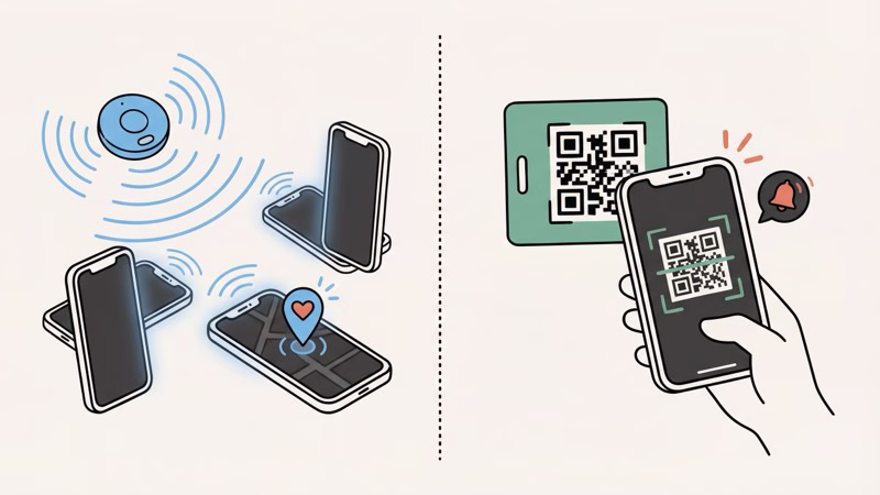 How AirTag and ByteTag work differently: active Bluetooth tracking vs passive QR code identification