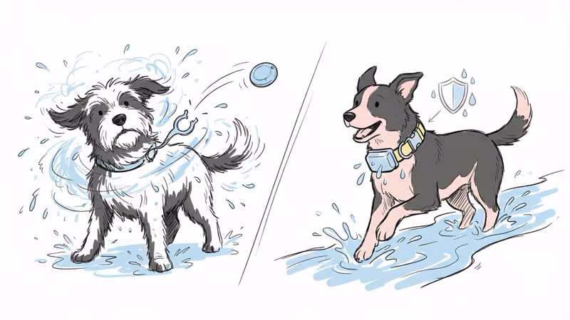 Durability comparison between AirTag IP67 with third-party collar holder and Fi Series 3 IP68 integrated collar