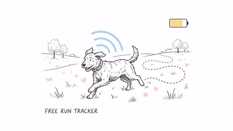 GPS tracking range comparison showing signal strength across open and wooded terrain