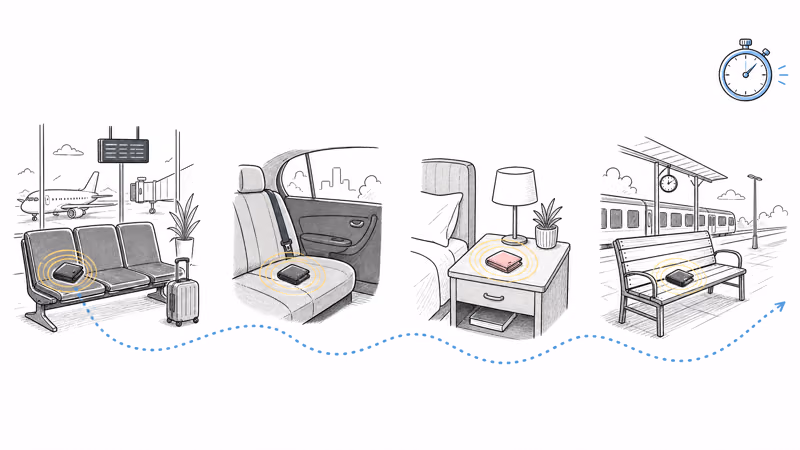 The four travel spots a wallet goes missing: airport gate, rideshare seat, hotel room, train platform