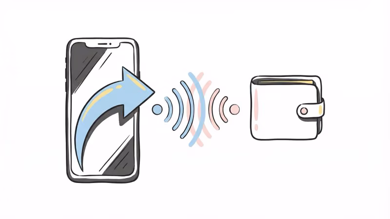 iPhone displaying UWB Precision Finding directional arrow pointing to a wallet with AirTag 2