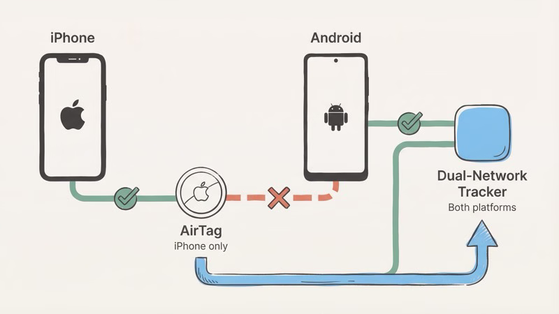 Cross-platform tracking alternatives for mixed iPhone and Android households