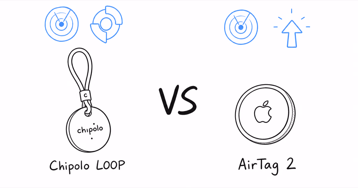 Chipolo LOOP vs AirTag 2: USB-C Rechargeable vs Apple UWB