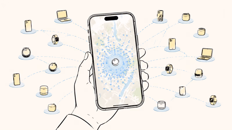 Illustration of a large finding network with many connected devices