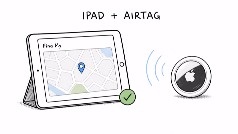 Setting up and tracking an AirTag using only an iPad through the Find My app