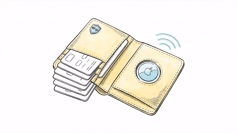 EDGE AirTag wallet with RFID shield and dedicated tracker slot