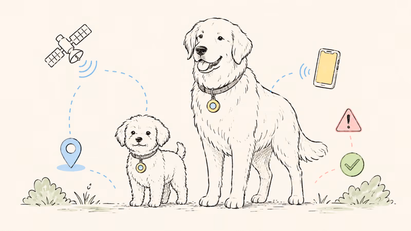 A small dog and a large dog standing side by side