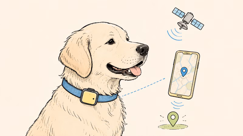A GPS module clipping onto a dog collar