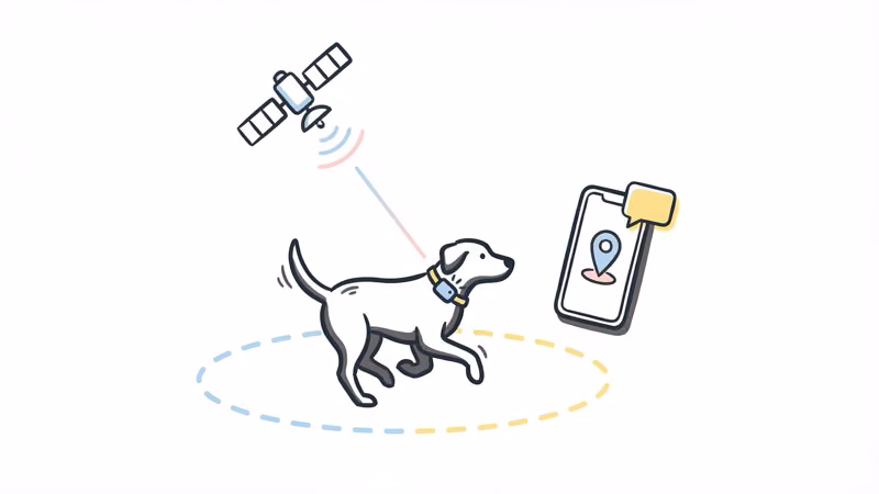 GPS escape alert comparison showing Fi Lost Dog Mode with live tracking versus FitBark single geofence zone