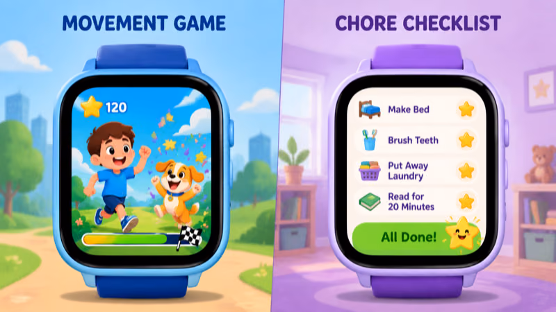 Fitbit Ace LTE movement games versus Garmin Bounce 2 chores and rewards motivation