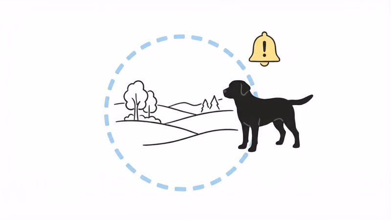 Garmin Astro 430 geofencing boundary alerts on the handheld screen