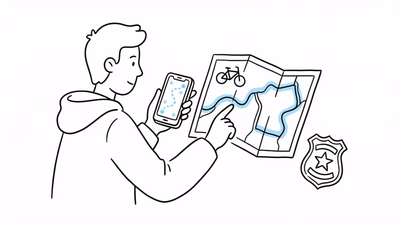 Steps to recover a stolen bike using GPS tracker app and police report with location data