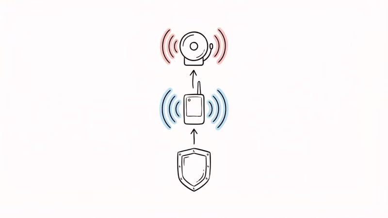 Three-layer catalytic converter protection stack with physical shield, GPS tracker, and motion alarm