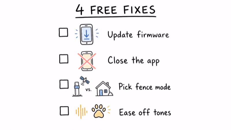 Four free Halo Collar 5 battery fixes: firmware, close app, fence mode, ease off tones