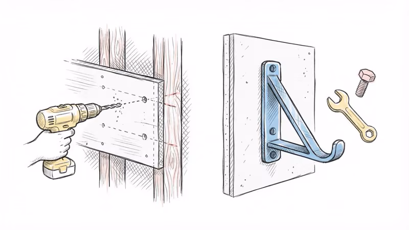 Hiplok AIRLOK installation steps showing wall mounting with drill and hardware