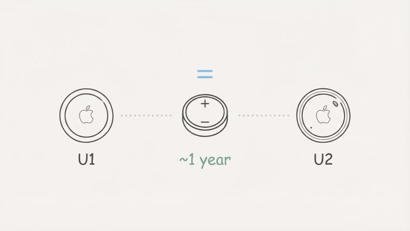 AirTag 2 versus original AirTag battery life and hardware comparison