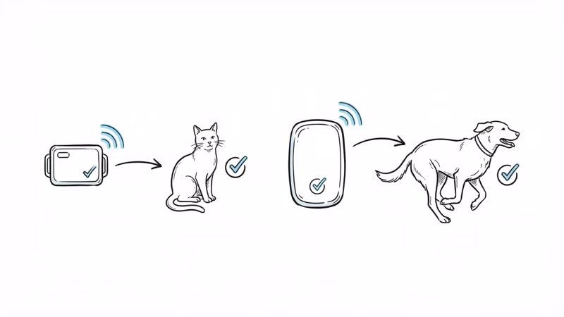 Choosing between Invoxia and Tractive pet GPS trackers based on pet type and tracking needs