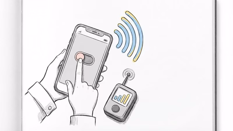 Phone screen showing airplane mode toggle to reset Jiobit network connection