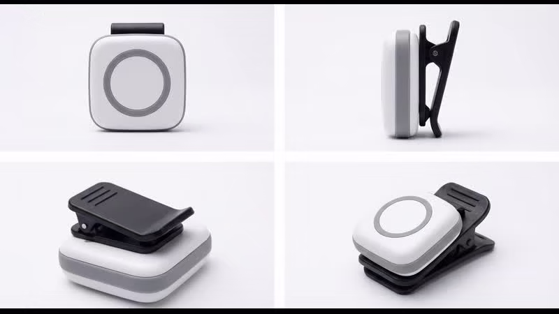 Jiobit Gen 3 with clip attachment mounted on a collar strap