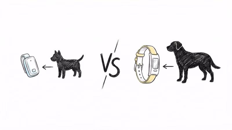 Jiobit clip-on tracker for small dogs versus Fi smart collar for large dogs comparison guide