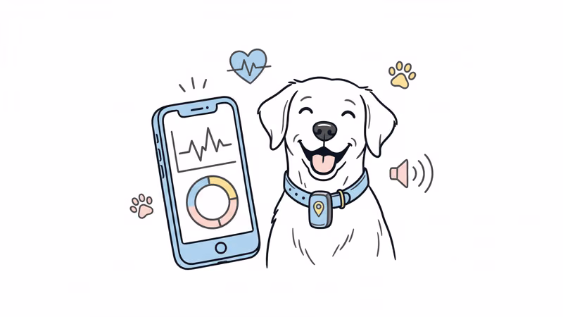 Tractive DOG 6 health monitoring dashboard showing heart rate, activity tracking, and wellness scoring features