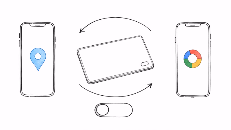 Wallet card connecting to one network at a time, with a reset arrow to switch