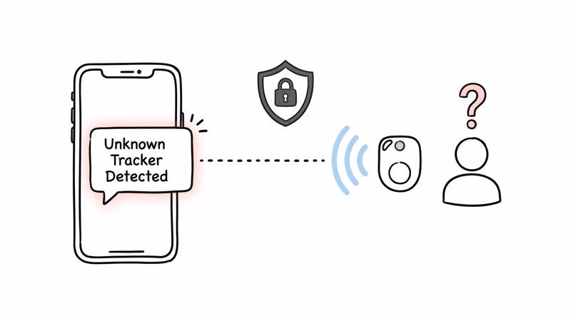 Momax PinTag privacy protection features and anti-stalking alerts for Find My network