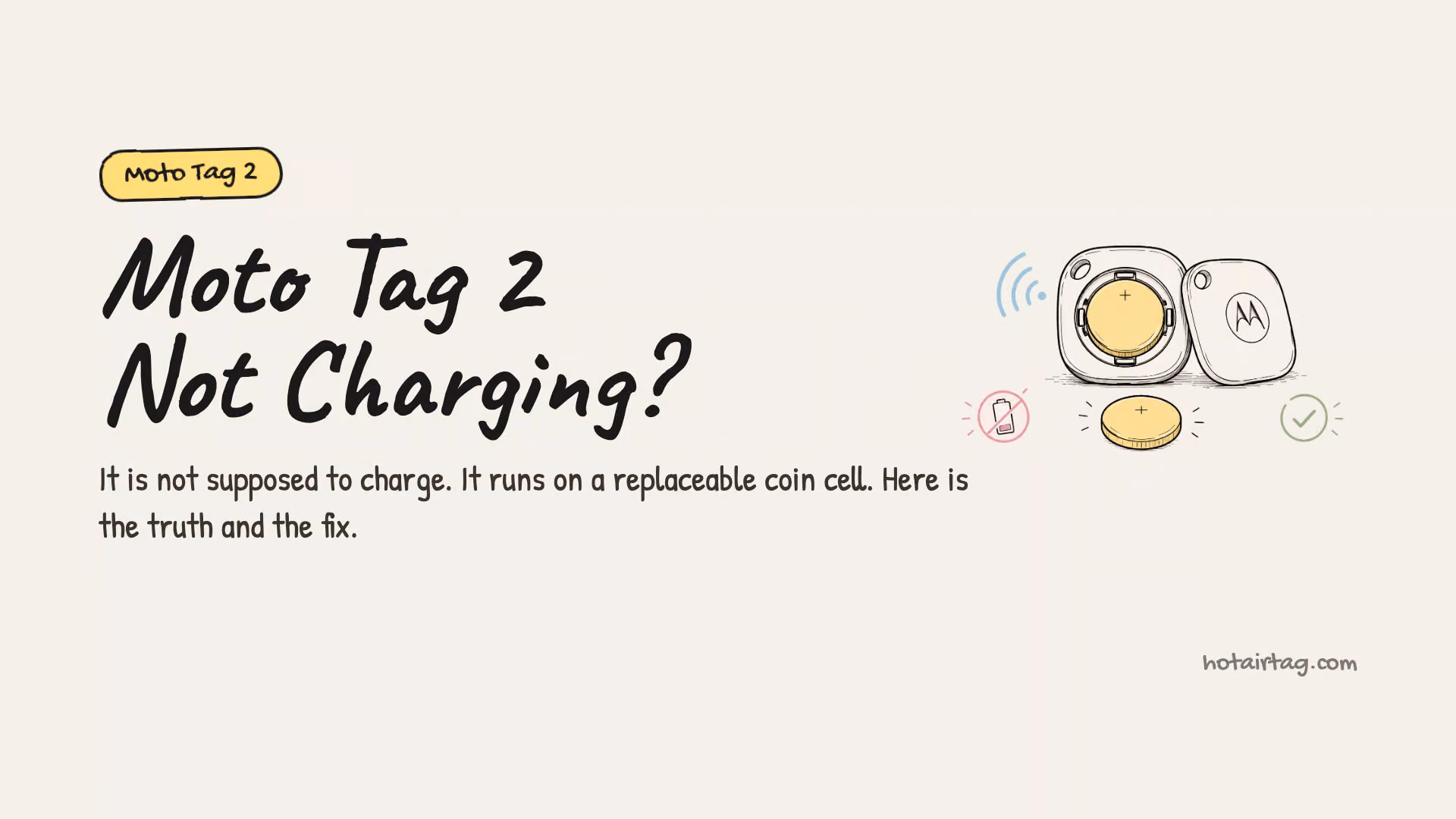 Watch: why the Moto Tag 2 won't charge (and the 2-minute fix)