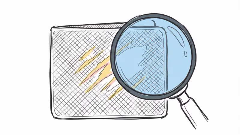 Close-up of Normest wallet showing fake carbon fiber pattern scratching off to reveal plastic underneath