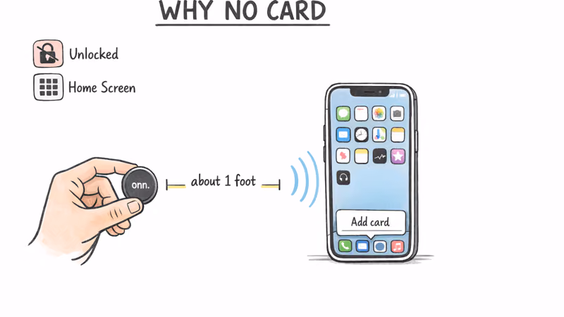 Adding the Onn Bluetooth Tracker in the Apple Find My app by holding it close to an iPhone