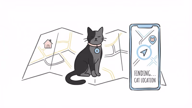 Pet tracker showing location finding on a smartphone map