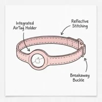 TOOVREN AirTag Cat Collar