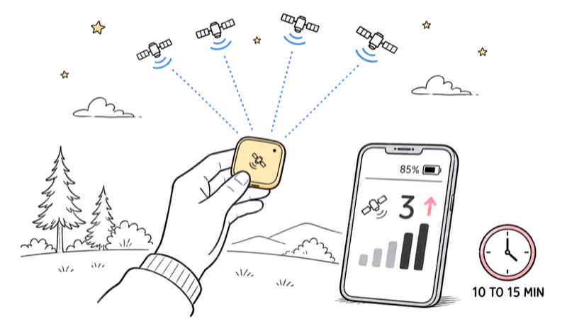 Recover SpotOn GPS by holding the module to open sky and waiting 10 to 15 minutes for the satellite count to climb