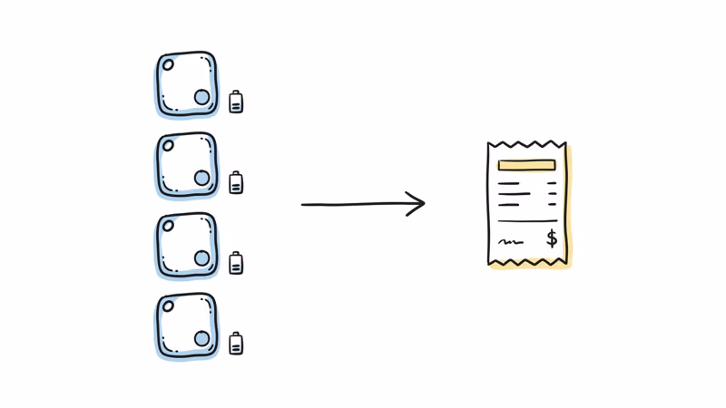 Tile Premium cost breakdown showing per-device battery savings versus yearly subscription fee
