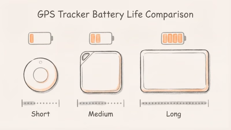 Battery life comparison across different Tracki GPS tracker models