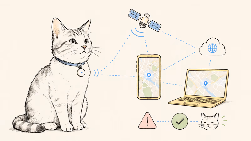 A small light tracker on a cat collar