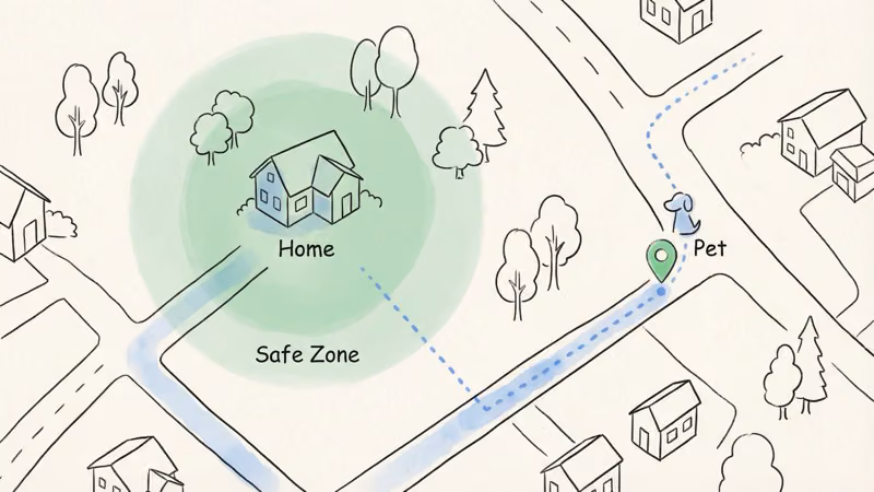 Tractive app showing real-time live tracking of a pet on a map
