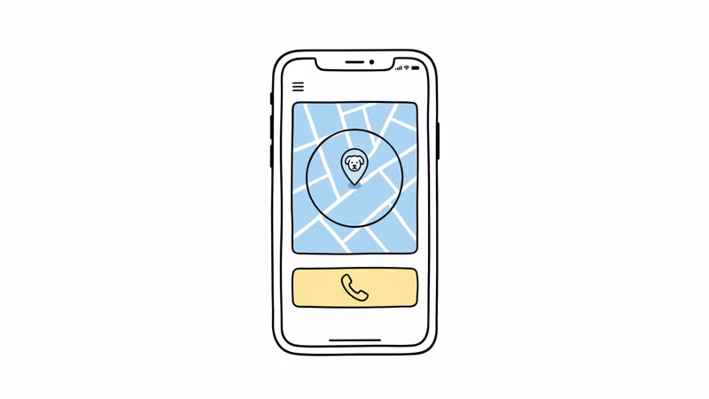 Weenect app interface displaying pet location map and activity tracking features