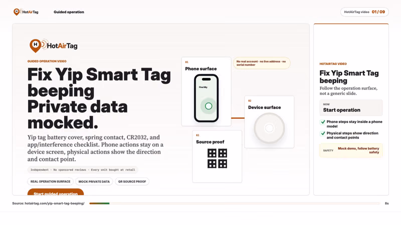 Watch: stop Yip Smart Tag beeping with the battery-contact fix.