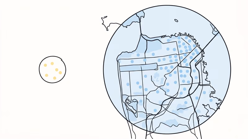 Apple Find My network coverage map showing billion device advantage over Yip Smart Tag